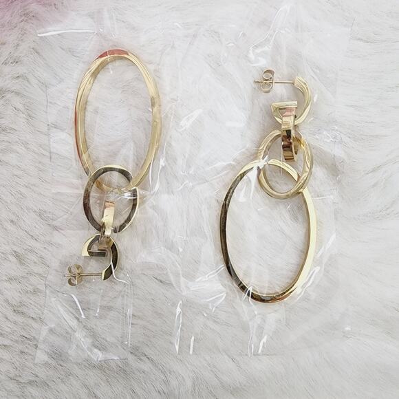 NEW Vita Fede Cassio Convertible Dangle Drop Earrings Gold Tone Metal - Picture 6 of 12